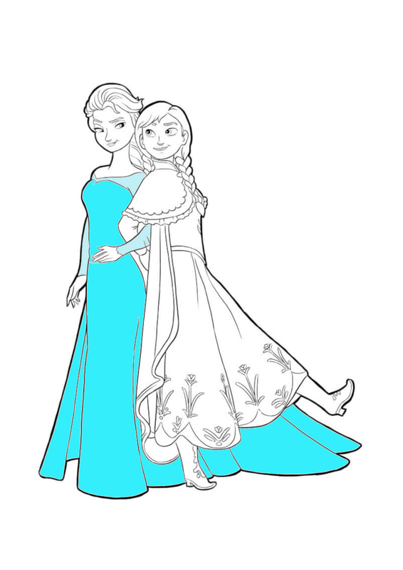 Tô màu váy công chúa Elsa.