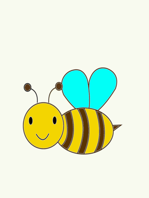 Bé tô màu con ong vàng đơn giản