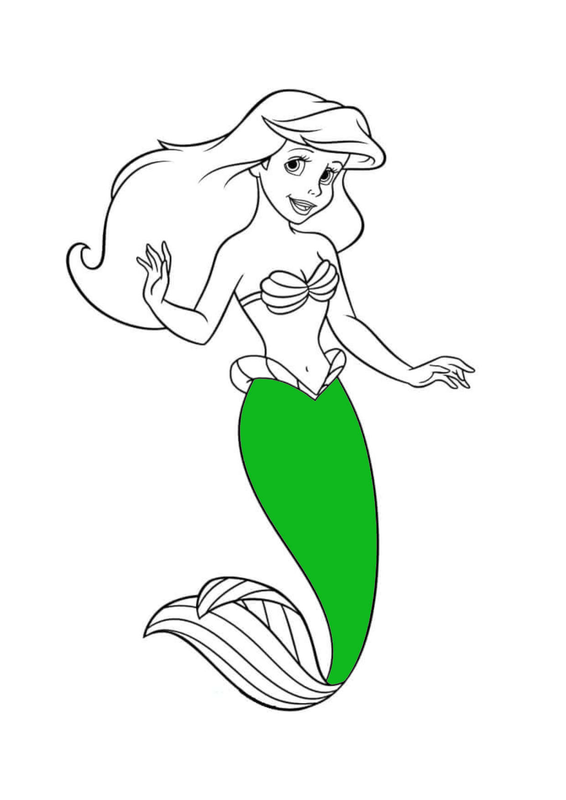 Tranh tô màu nàng tiên cá Ariel