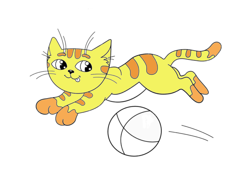 Cùng bé vẽ và tô màu chú mèo trong quả chuối -Phần 1- Bé tập vẽ