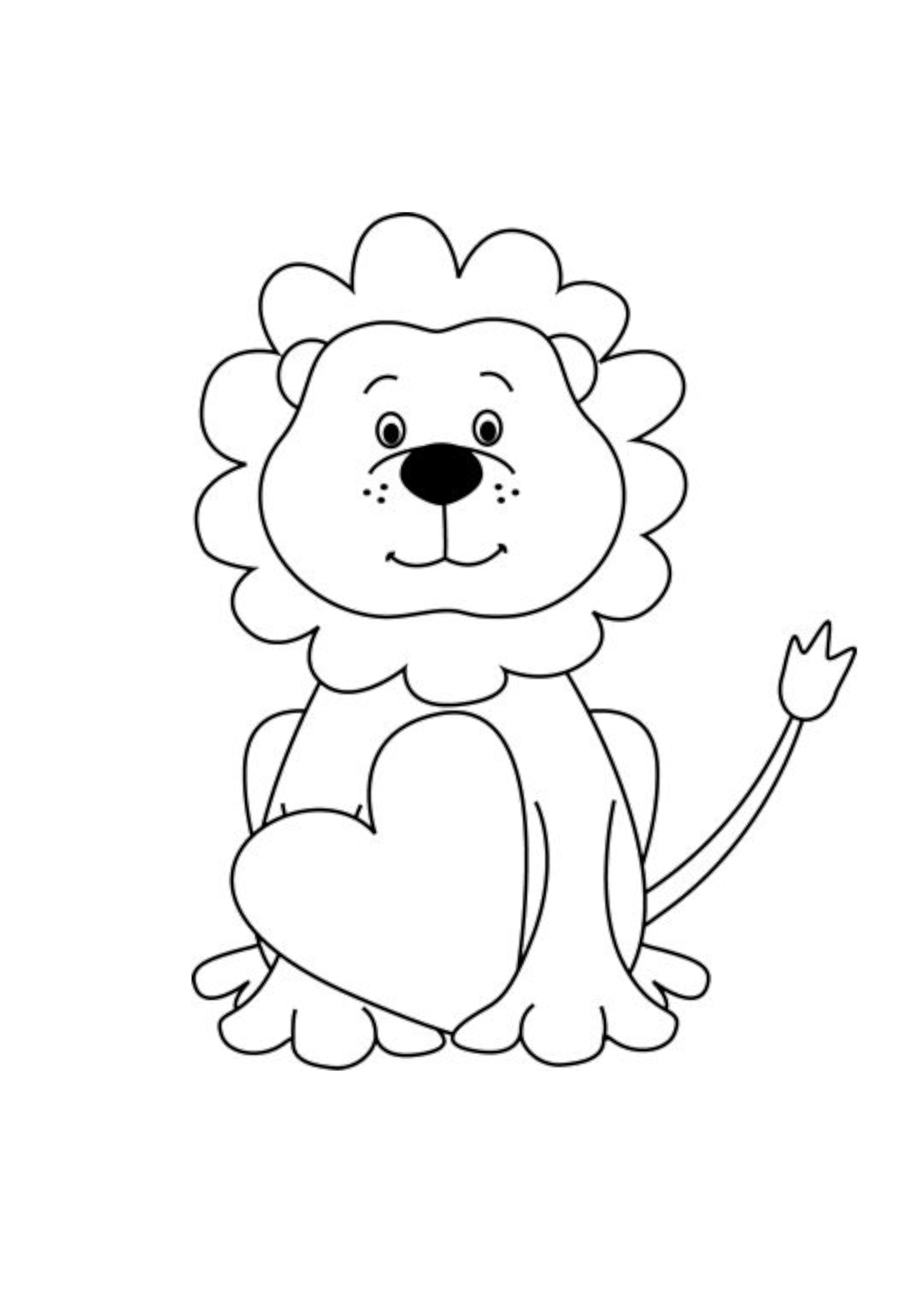 Tranh tô màu hình con sư tử mạnh mẽ đáng yêu cho bé  Trường Tiểu học Thủ  Lệ