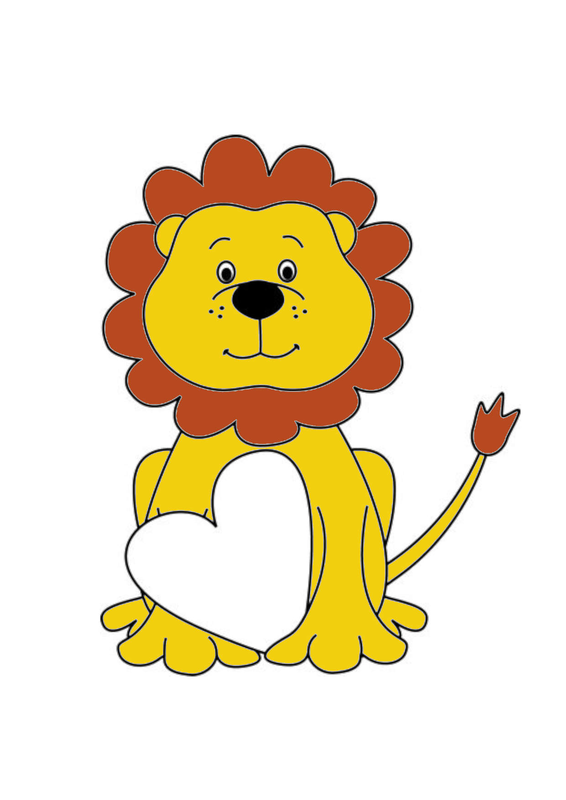 Tranh tô màu hình con sư tử mạnh mẽ đáng yêu cho bé