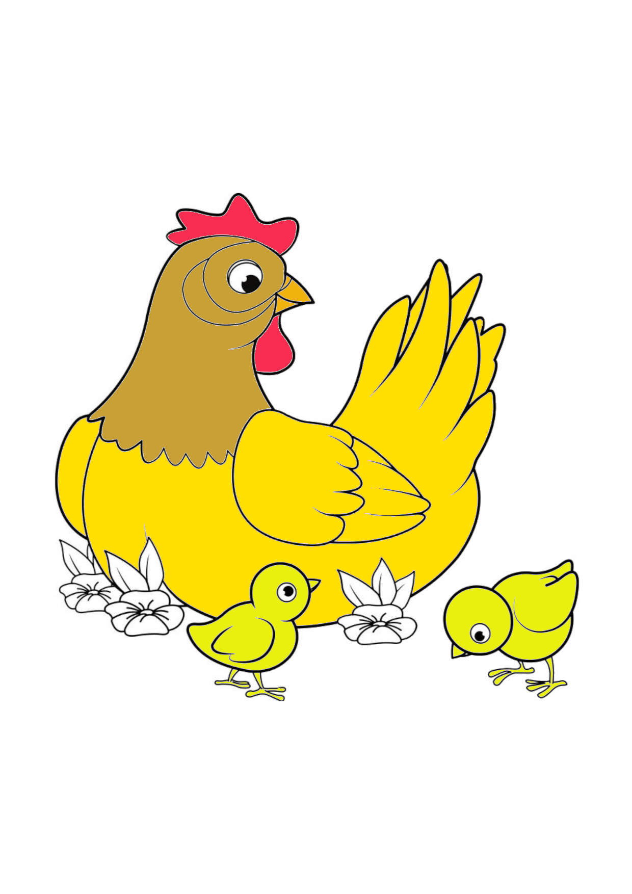 Tải miễn phí bài tập tô màu - Tô màu Con gà - STEAM KIDS