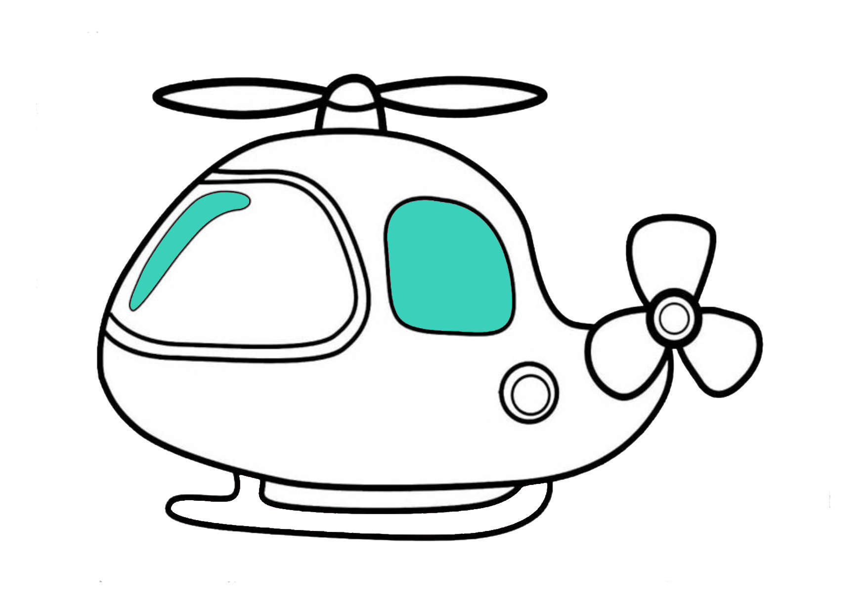 Tô màu máy bay trực thăng nhỏ, dễ thương - betapto.com