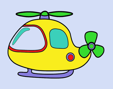 Tô màu máy bay trực thăng nhỏ, dễ thương