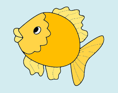 Tranh tô màu chú cá vàng đơn giản.