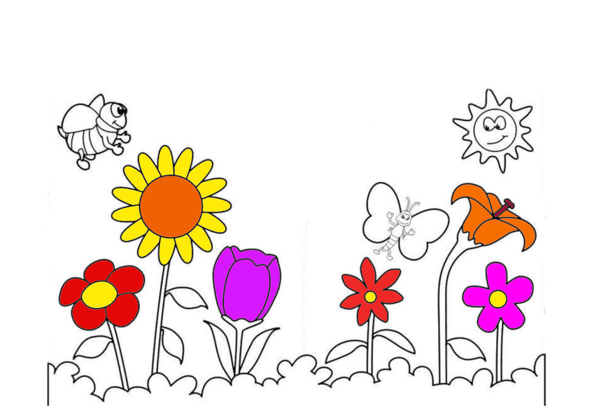 Tranh Tô Màu Bó Hoa Nhiều Màu Sắc Cho Bé | Công cụ đồ họa EPS Tải xuống  miễn phí - Pikbest