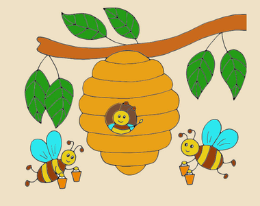 Tranh tô màu những con ong chăm chỉ