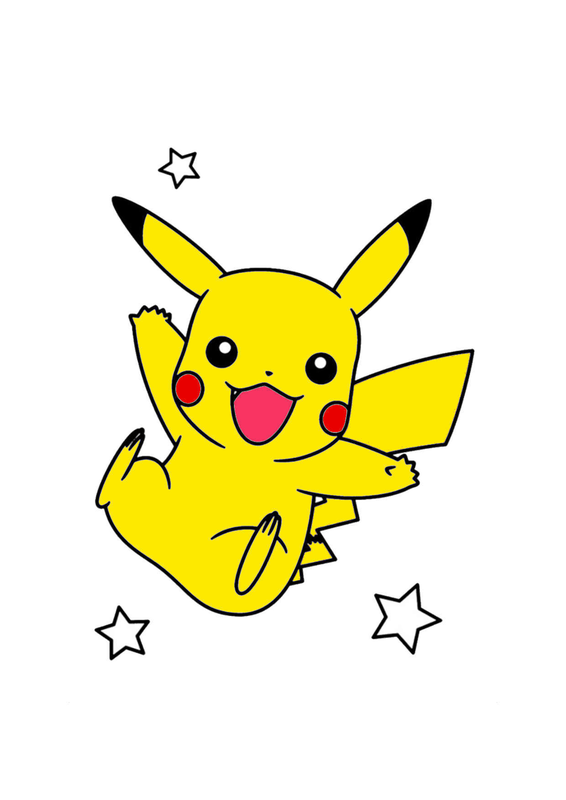 50 mẫu tranh tô màu pikachu đẹp, dễ thương mới nhất cho bé tập tô