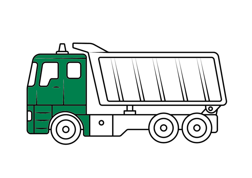 Tranh tô màu xe tải chở rác - Tô màu trực tuyến
