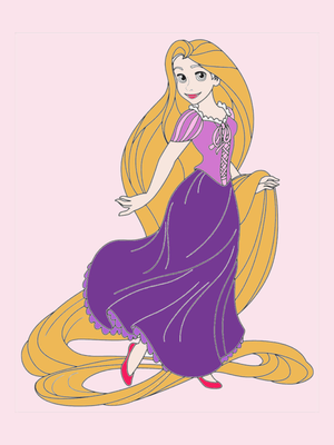 Tranh tô màu công chúa tóc mây