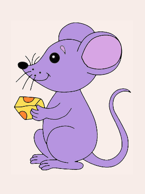 Hướng dẫn tô màu tranh chú chuột gặm miếng phô mai
