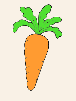 Hướng dẫn tô màu tranh củ cà rốt đơn giản