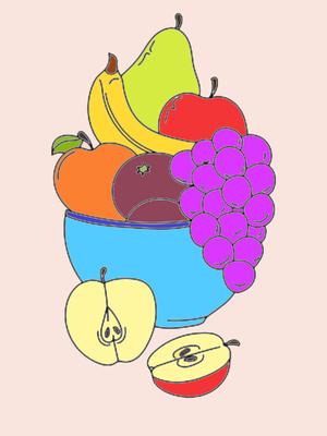 Tranh tô màu trái cây cho bé